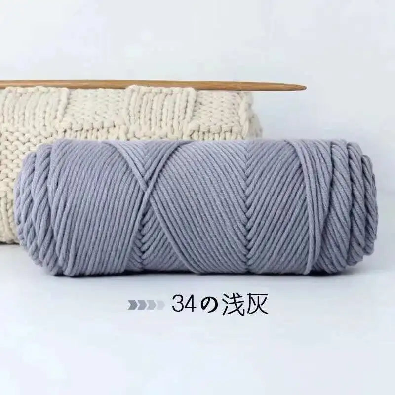 Lover 100g Pure Colour Yarn Soft Milk Cotton Yarn Woolen Yarn 8 ply Thread for Knitting Scarf Wool Handmade DIY Scarves Gift