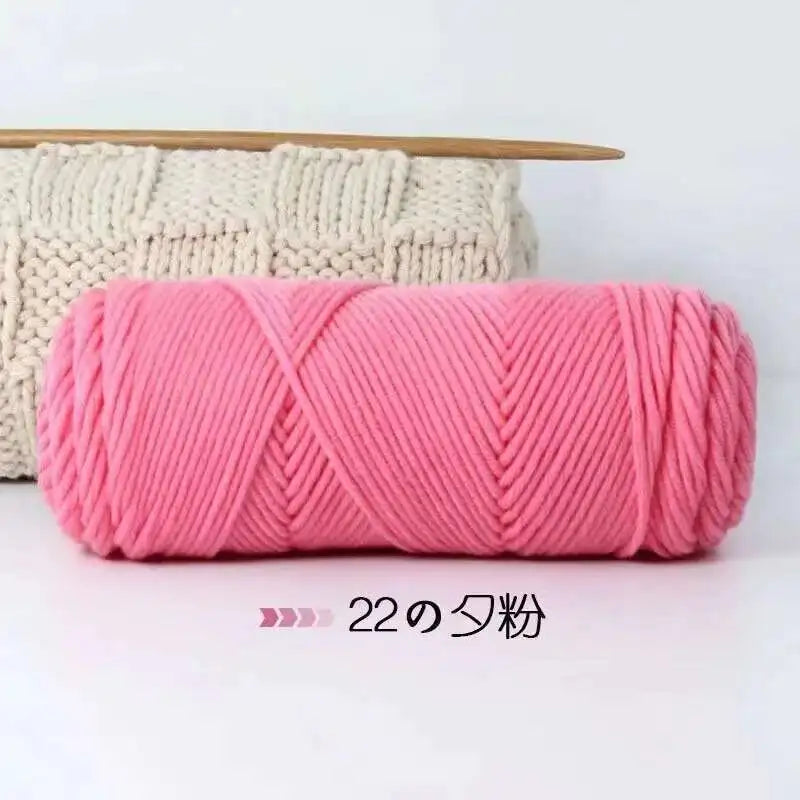 Lover 100g Pure Colour Yarn Soft Milk Cotton Yarn Woolen Yarn 8 ply Thread for Knitting Scarf Wool Handmade DIY Scarves Gift