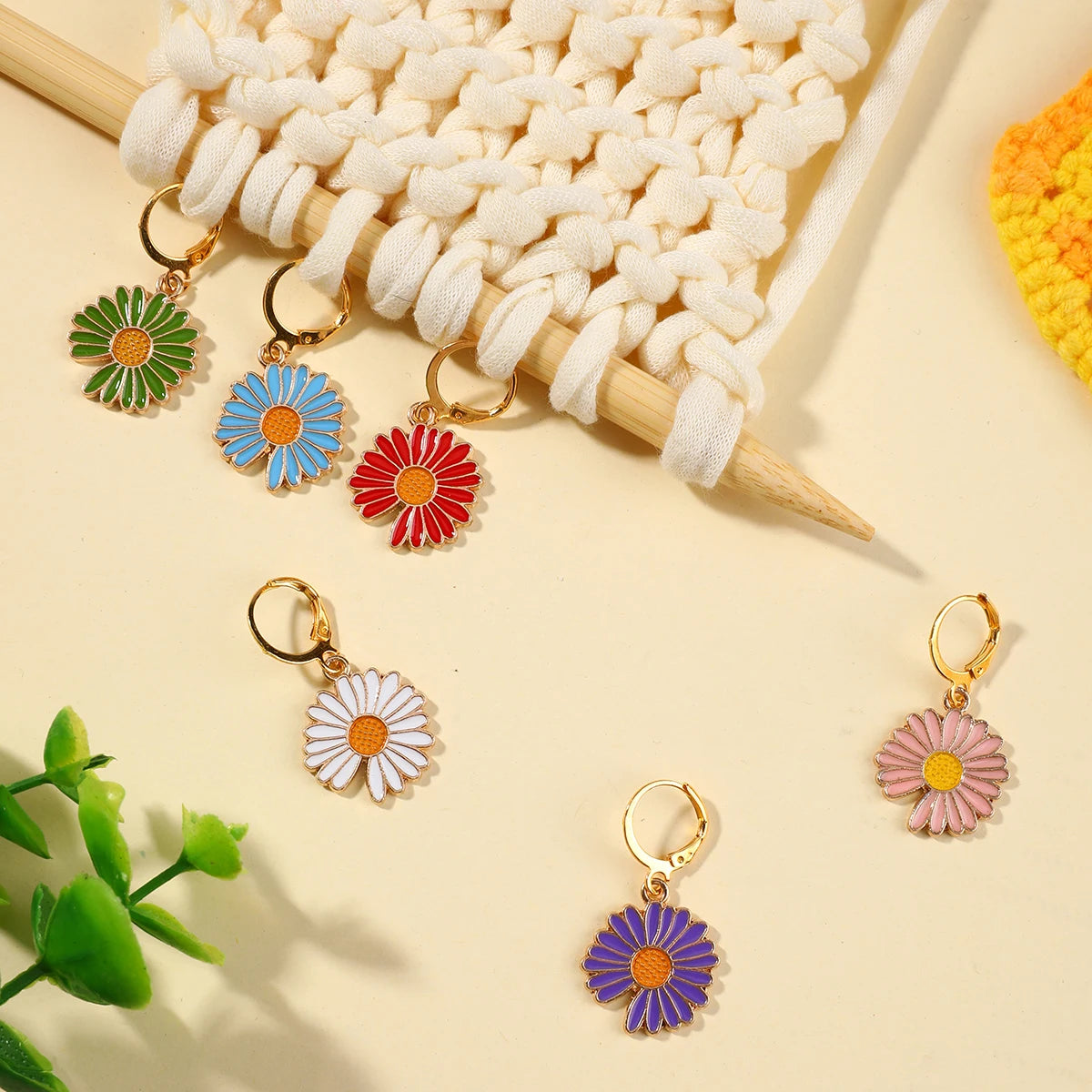 5/8/12pcs Handmade Knitting Stitch Markers Metal Crochet Locking Knitting Markers DIY Yarn Weaving Sewing Accessories Tools Set