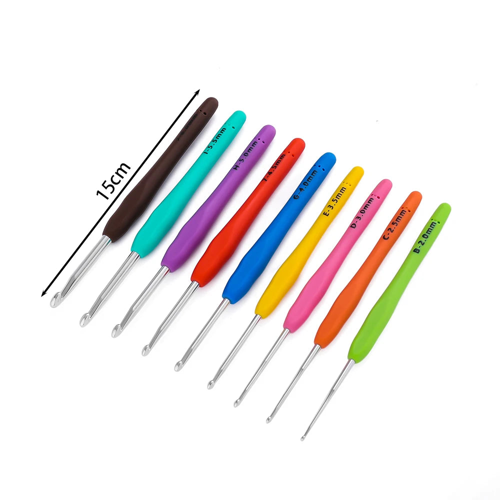 1pcs/Lot Crochet Hooks Rubber Handle Crochet Hooks Colorful Rubber Handle Knitting Ergonomics Handle DIY Jewelry Making Crochet