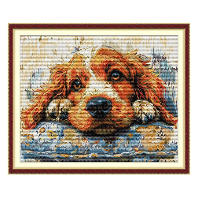 Corgi Dog Animals Patterns Counted Cross Stitch Set DIY 11CT 14CT 16CT Stamped DMC Cross-stitch Kit Embroidery Needlework Crafts
