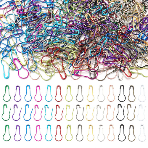 200Pcs Colorful Safety Pins Metal Gourd Pear Shape Locking Knitting Marker Tag Pins For Crafts Garment Brooch Sewing Pins Tools