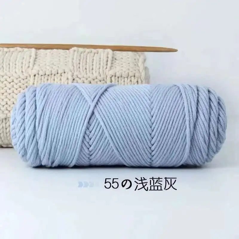 Lover 100g Pure Colour Yarn Soft Milk Cotton Yarn Woolen Yarn 8 ply Thread for Knitting Scarf Wool Handmade DIY Scarves Gift