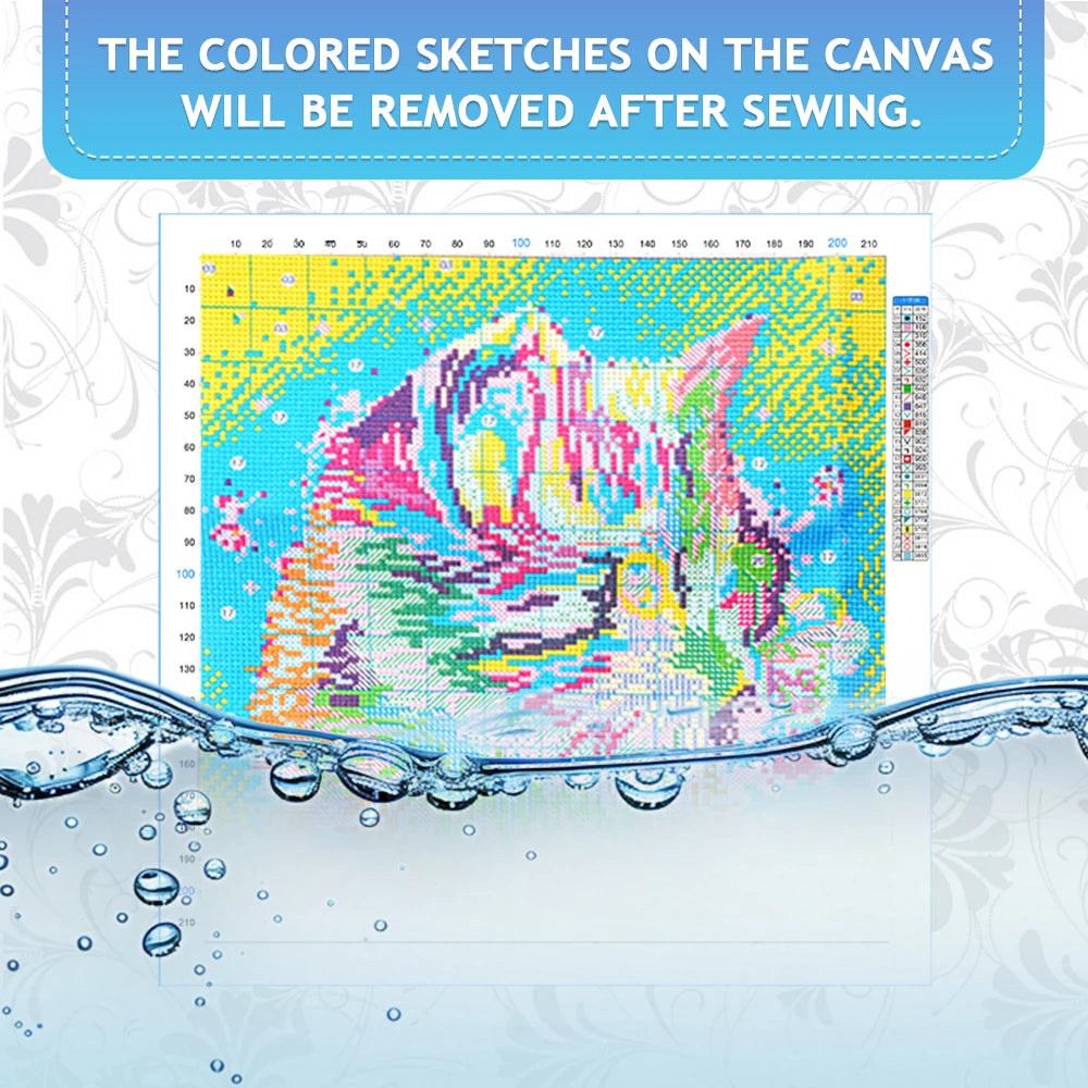 HUACAN 11CT Embroidery Kits Plant Landscape Point Of Cross Flower DMC Thread Hand Sewing Printed Canvas Home Wall Decor