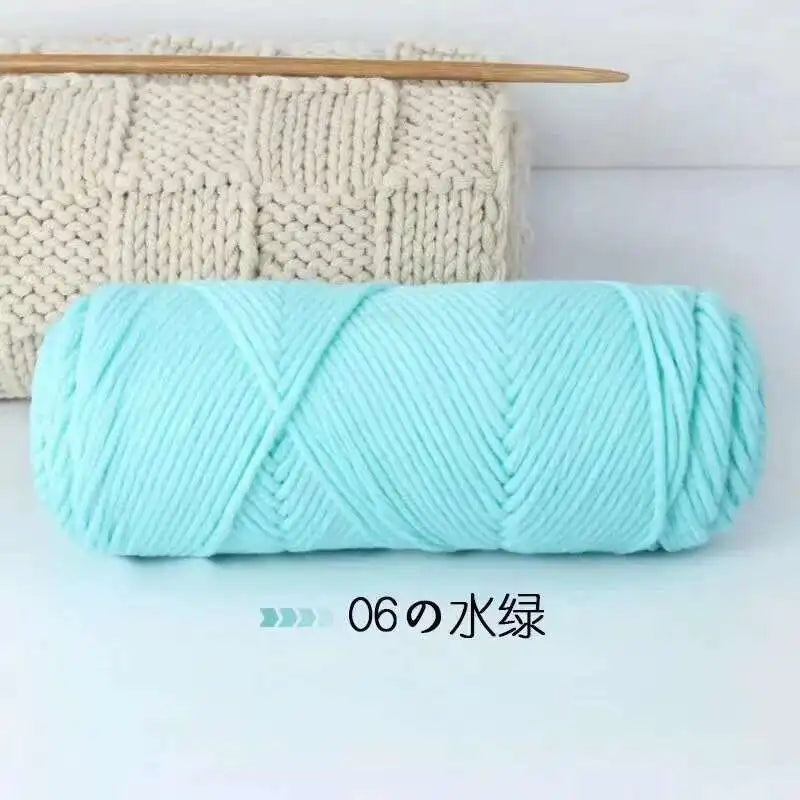 Lover 100g Pure Colour Yarn Soft Milk Cotton Yarn Woolen Yarn 8 ply Thread for Knitting Scarf Wool Handmade DIY Scarves Gift