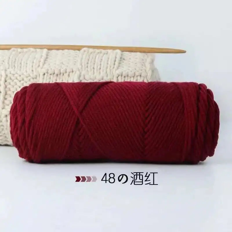Lover 100g Pure Colour Yarn Soft Milk Cotton Yarn Woolen Yarn 8 ply Thread for Knitting Scarf Wool Handmade DIY Scarves Gift