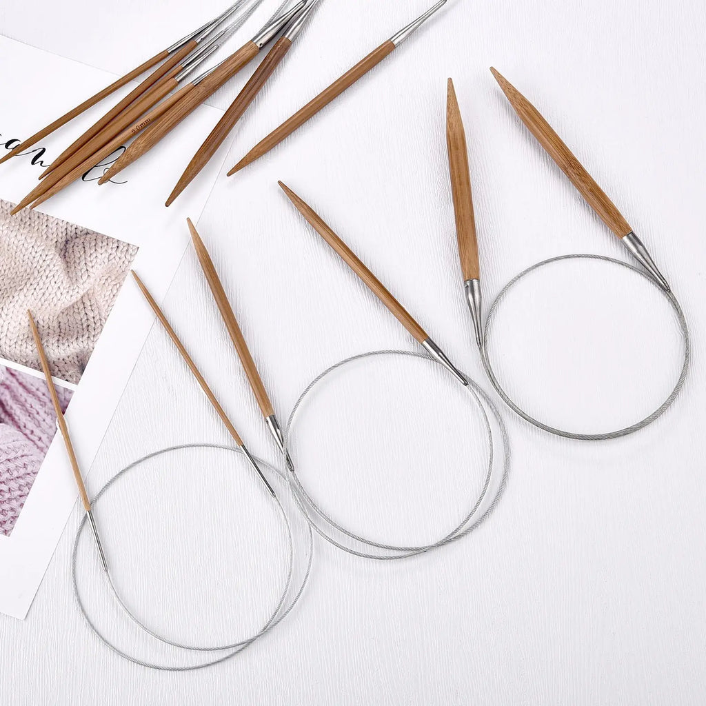 80cm Long Circular Sweater Needle Stainless Steel Crochet Sweater Knitting Tool Handmade DIY Weaving Tools Knitting Needles