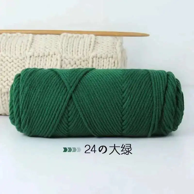 Lover 100g Pure Colour Yarn Soft Milk Cotton Yarn Woolen Yarn 8 ply Thread for Knitting Scarf Wool Handmade DIY Scarves Gift