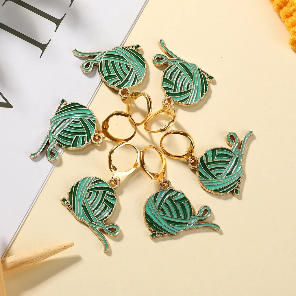 5/8/12pcs Handmade Knitting Stitch Markers Metal Crochet Locking Knitting Markers DIY Yarn Weaving Sewing Accessories Tools Set