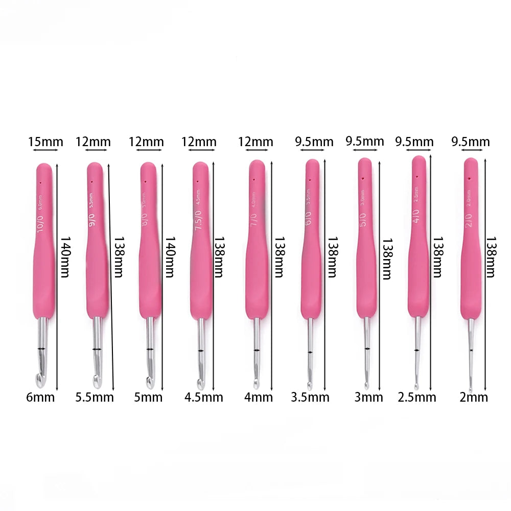 1pcs/Lot Crochet Hooks Rubber Handle Crochet Hooks Colorful Rubber Handle Knitting Ergonomics Handle DIY Jewelry Making Crochet