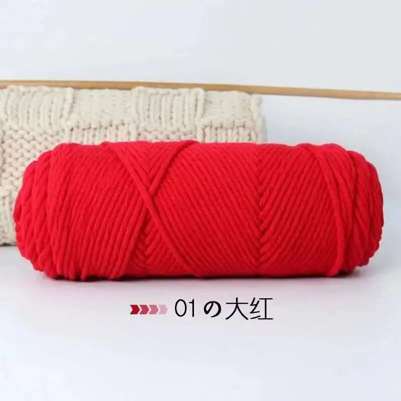 Lover 100g Pure Colour Yarn Soft Milk Cotton Yarn Woolen Yarn 8 ply Thread for Knitting Scarf Wool Handmade DIY Scarves Gift