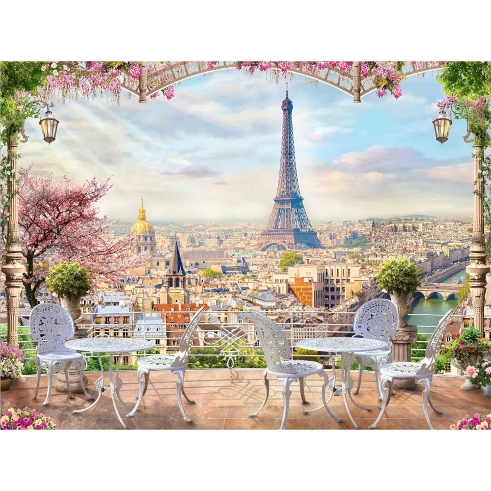 City Paris Landscape Printed Water-Soluble Canvas 11CT Cross Stitch Full Kit Embroidery DMC Threads Knitting       Mulina