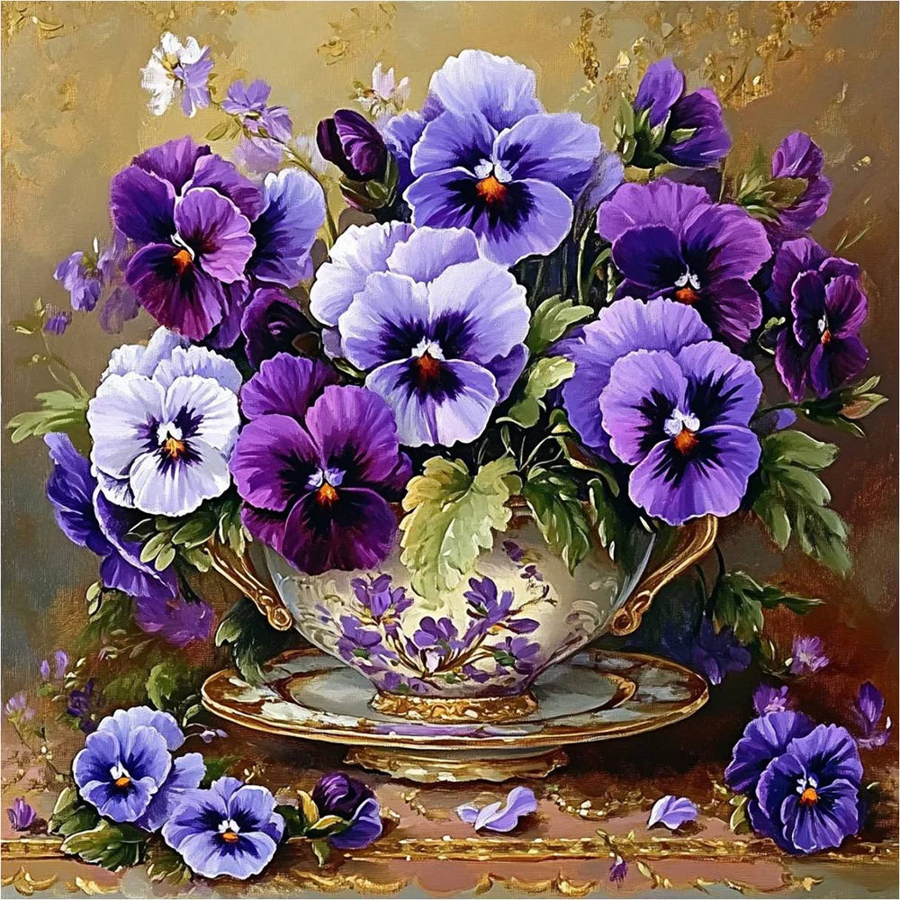 Flower Printed 11CT Cross Stitch Complete Kit Embroidery DMC Threads Hobby Handmade Painting Craft