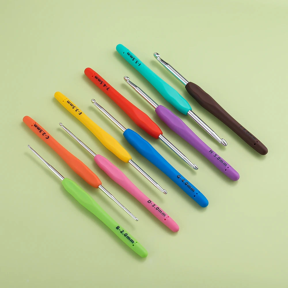 1pcs/Lot Crochet Hooks Rubber Handle Crochet Hooks Colorful Rubber Handle Knitting Ergonomics Handle DIY Jewelry Making Crochet