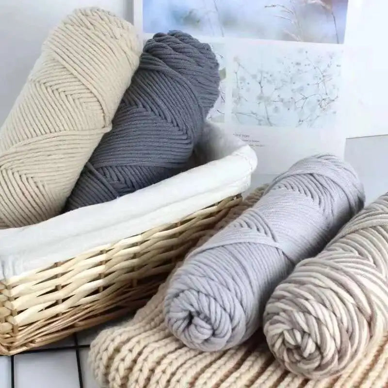 Lover 100g Pure Colour Yarn Soft Milk Cotton Yarn Woolen Yarn 8 ply Thread for Knitting Scarf Wool Handmade DIY Scarves Gift