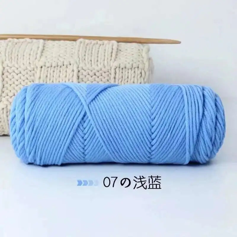 Lover 100g Pure Colour Yarn Soft Milk Cotton Yarn Woolen Yarn 8 ply Thread for Knitting Scarf Wool Handmade DIY Scarves Gift