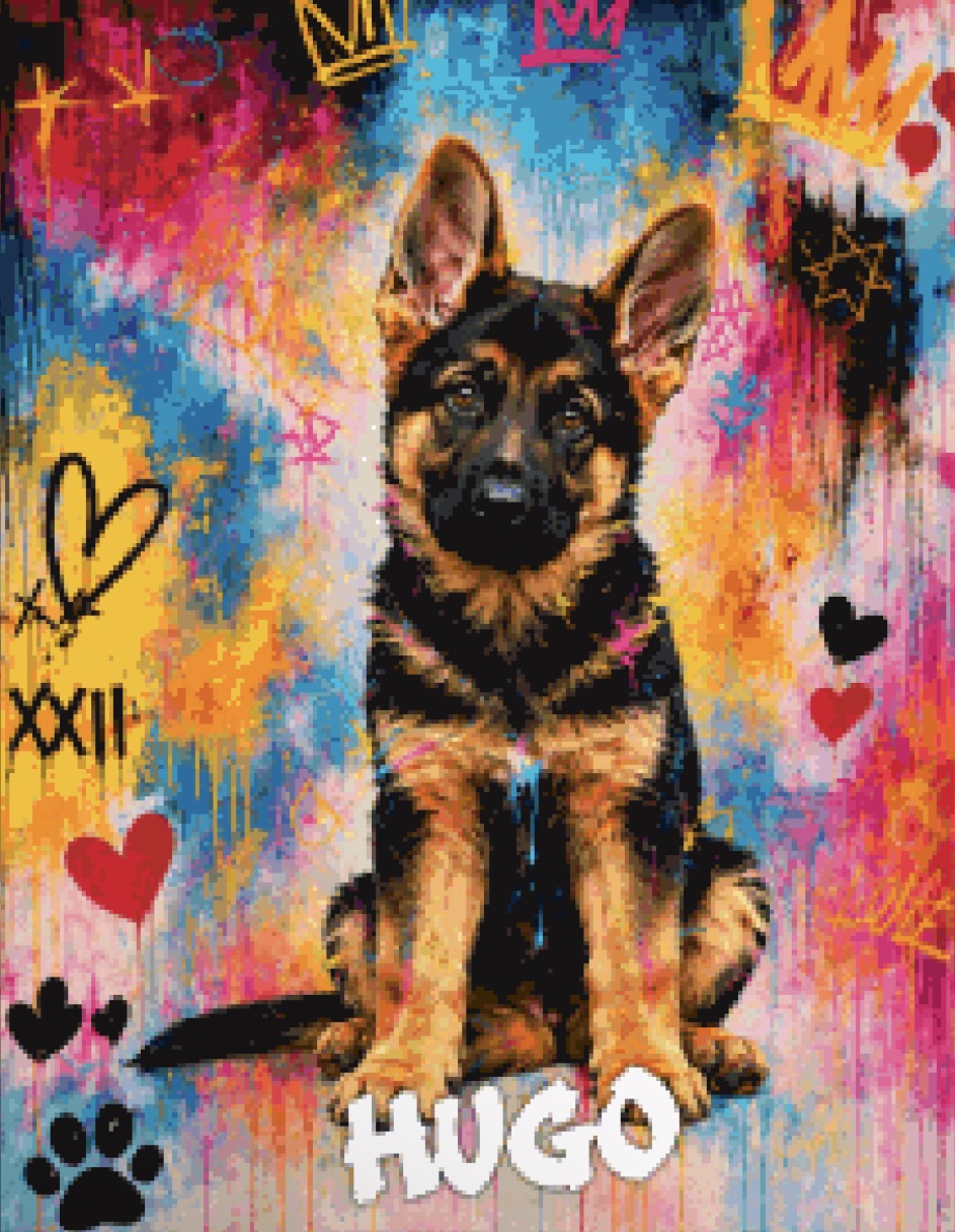 Custom Cross-Stitch Portrait – Large (30x35cm)