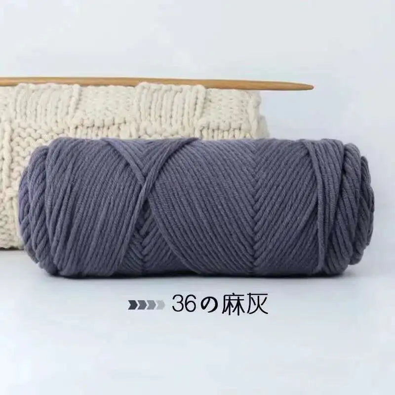 Lover 100g Pure Colour Yarn Soft Milk Cotton Yarn Woolen Yarn 8 ply Thread for Knitting Scarf Wool Handmade DIY Scarves Gift