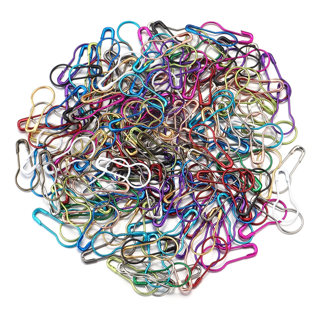 200Pcs Colorful Safety Pins Metal Gourd Pear Shape Locking Knitting Marker Tag Pins For Crafts Garment Brooch Sewing Pins Tools