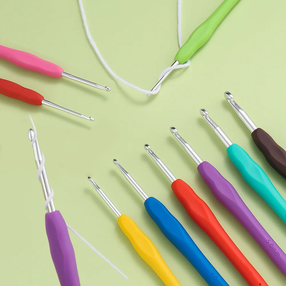 1pcs/Lot Crochet Hooks Rubber Handle Crochet Hooks Colorful Rubber Handle Knitting Ergonomics Handle DIY Jewelry Making Crochet