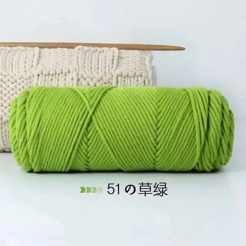 Lover 100g Pure Colour Yarn Soft Milk Cotton Yarn Woolen Yarn 8 ply Thread for Knitting Scarf Wool Handmade DIY Scarves Gift