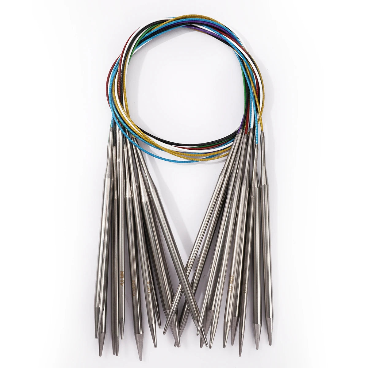 80cm Durable Circular Knitting Needles, Stainless Steel Weaving Pins for Sweater Scarf Making, DIY Knitting Accessories