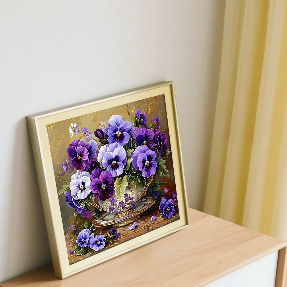Flower Printed 11CT Cross Stitch Complete Kit Embroidery DMC Threads Hobby Handmade Painting Craft