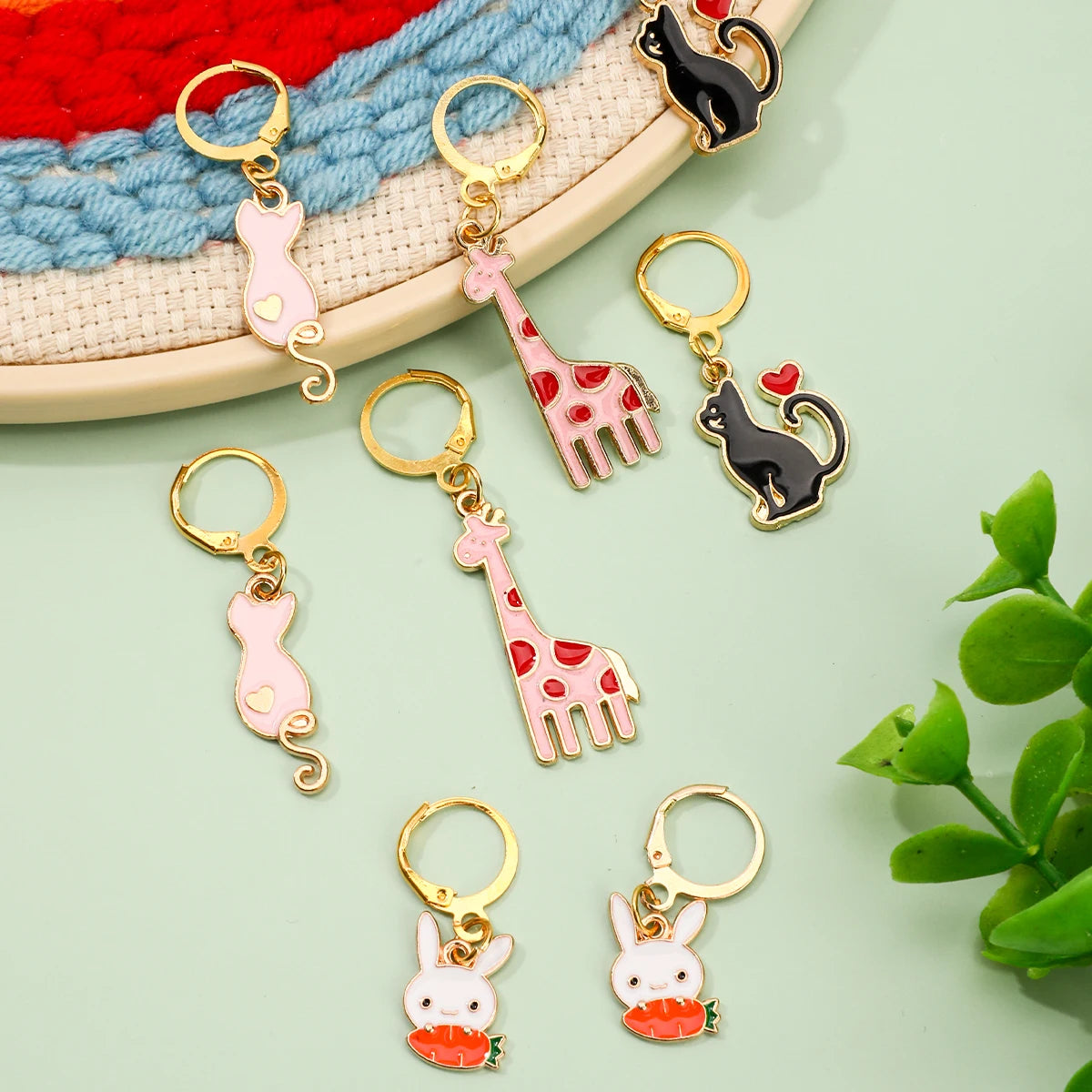 5/8/12pcs Handmade Knitting Stitch Markers Metal Crochet Locking Knitting Markers DIY Yarn Weaving Sewing Accessories Tools Set