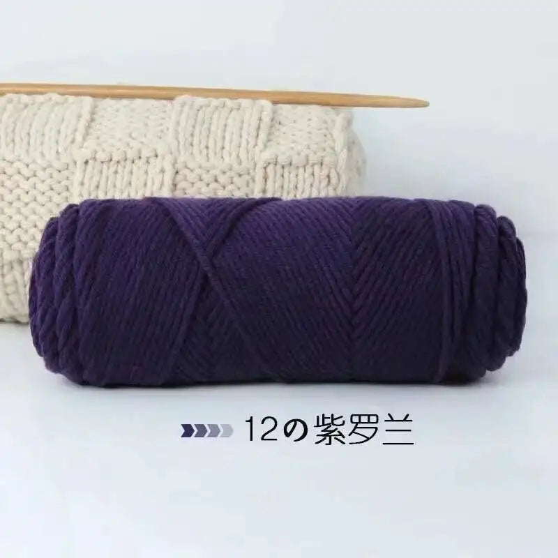 Lover 100g Pure Colour Yarn Soft Milk Cotton Yarn Woolen Yarn 8 ply Thread for Knitting Scarf Wool Handmade DIY Scarves Gift